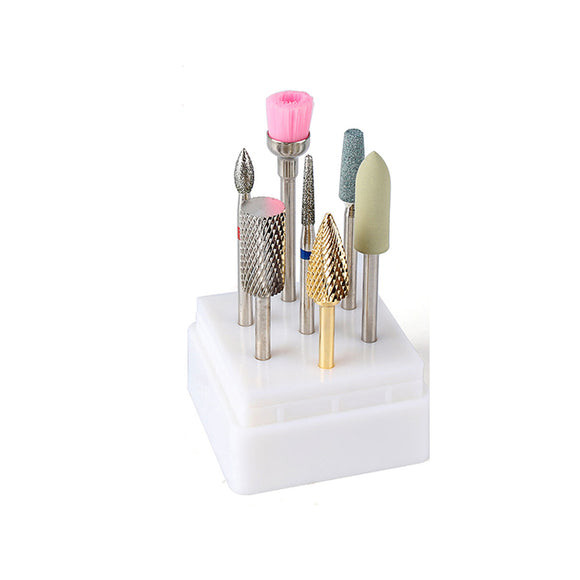 7Pcs/Set Nail Art Drill Bits Ceramics Tungsten Steel Gel Removal Acrylic Cuticle Electric Nail Drilling Machine Manicure