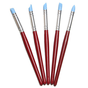 5Pcs 16cm Clay Sculpting Pen Wax Carving Pottery Tools Polymer Modeling Birch Handle Set