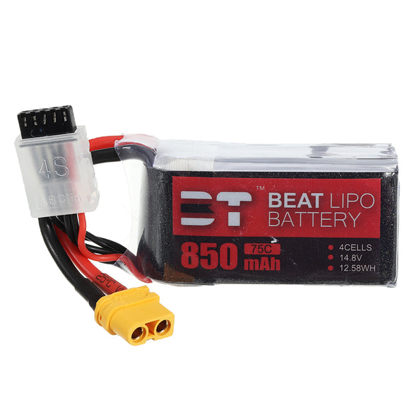 BT 14.8V 850mAh 75C 4S Lipo Battery XT60 Plug for RC FPV Racing Drone