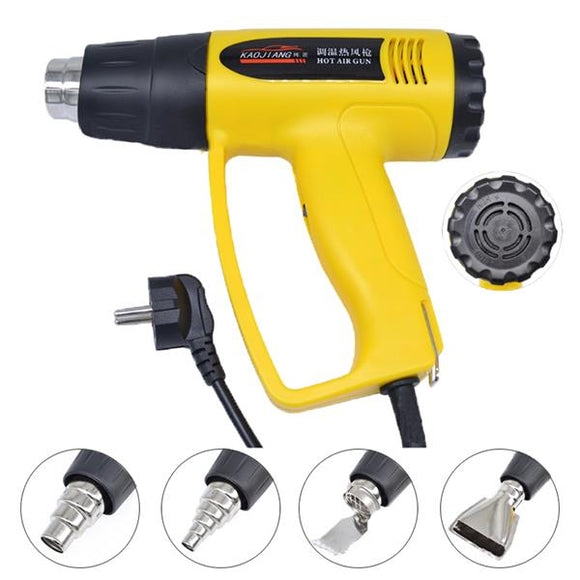 KaoJiang 2000W 220V Heat Gun Industrial Electric Hot Air Gun EU Plug 4 Nozzles