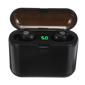 F9 TWS bluetooth 5.0 Earphone Heavy Bass Stereo Binaural Separation Headphone Portable Mini Speaker with LED Digital Display Charging Box