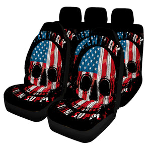 Universal Car Seat Covers Set American Skull Front & Rear Seat Covers