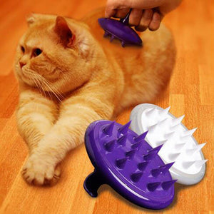 Silicone Pet Dog Massage Grooming Brush Purple Silicone Hair Removal Brush