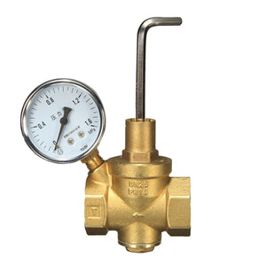 DN25 Brass Water Pressure Reducing Valve+Gauge Pressure Gauge Water Flow