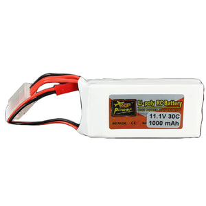 ZOP Power 11.1V 1000mAh 3S 30C Lipo Battery JST Plug