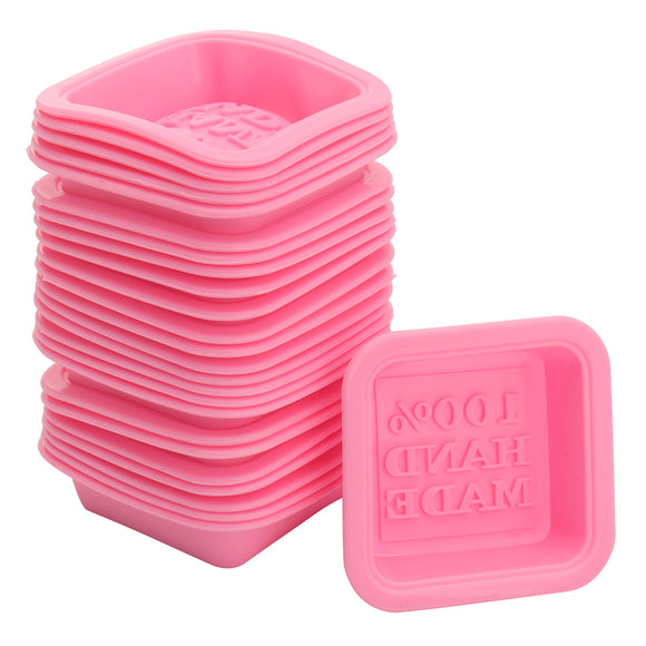 25Pcs/Set Handmade Silicone Soap Mold Square Flexible Baking Mold for Soap Making Cupcake DIY Homemade Craft