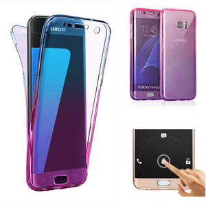 Gradient Color 360 Front And Back Full Protective TPU Case for Samsung Galaxy S6 Edge