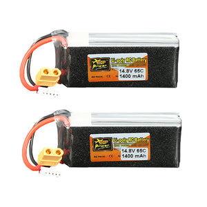 2Pcs ZOP Power 14.8V 1400mAh 65C 4S Lipo Battery XT60 Plug