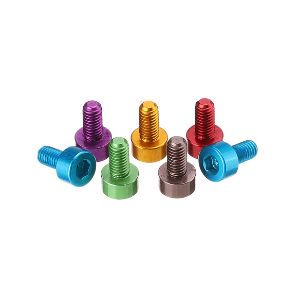 Suleve M3AH10 10Pcs M36mm Hex Socket Screw M3 Cap Head Bolt 7075 Aluminum Alloy Multicolor