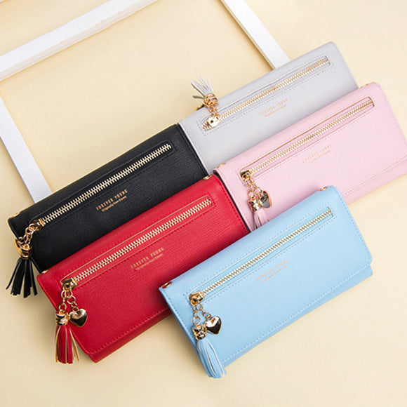 Women Faux Leather Korean Version Multi-function Wallet Phone Bag Large Capacity Messenger Bag