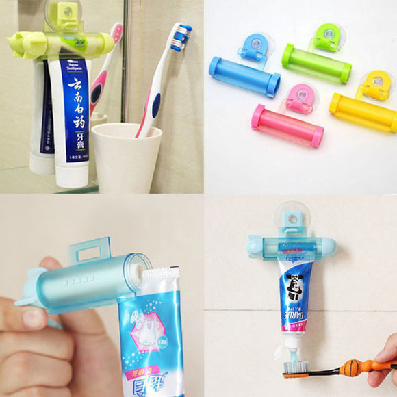 2pcs White Rolling Toothpaste Squeezer Toothpaste Tube Sucker Dispenser