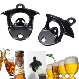 Stainless Steel Beer Bottle Opener Wall Mount Kitchen Bar Wine Glass Cap Open Tool