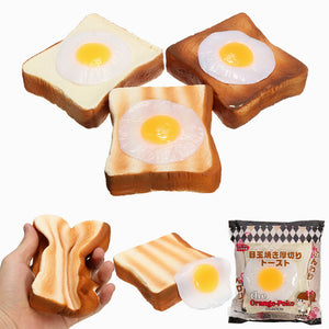 Meistoyland Squishy Bread Toast Slice With Egg Slow Rising With Packaging Gift Decor Soft Toy