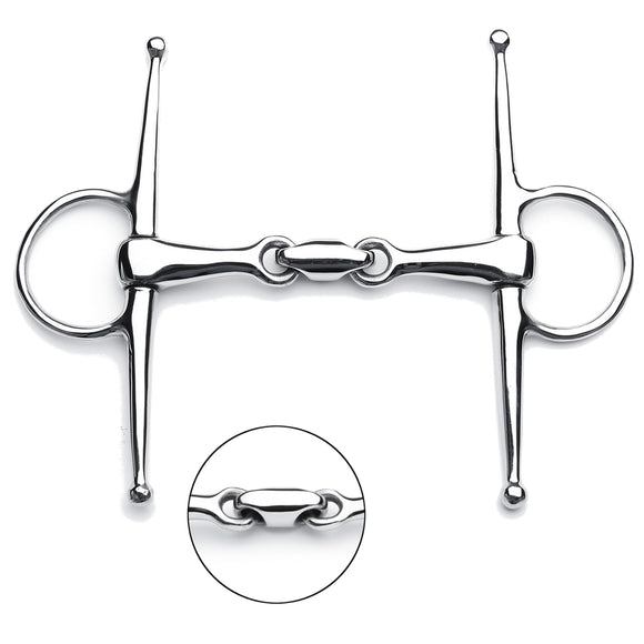 5 Full Cheek Stainless Steel Equestrian Loose Ring Horse Snaffle Bit D Ring