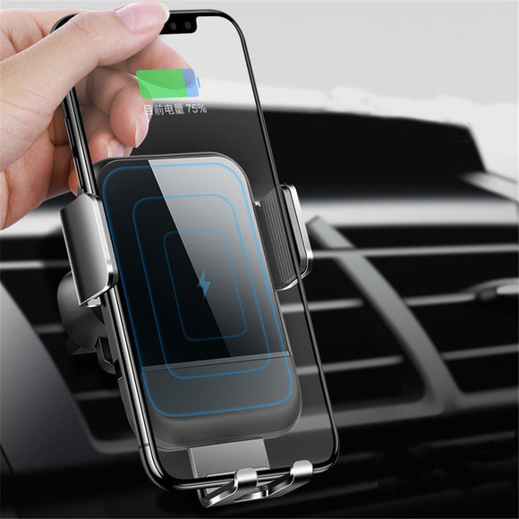 Cafele 10W Qi Wireless Fast Charge Auto Lock Touch Release Glass Surface Car Phone Holder for iPhone