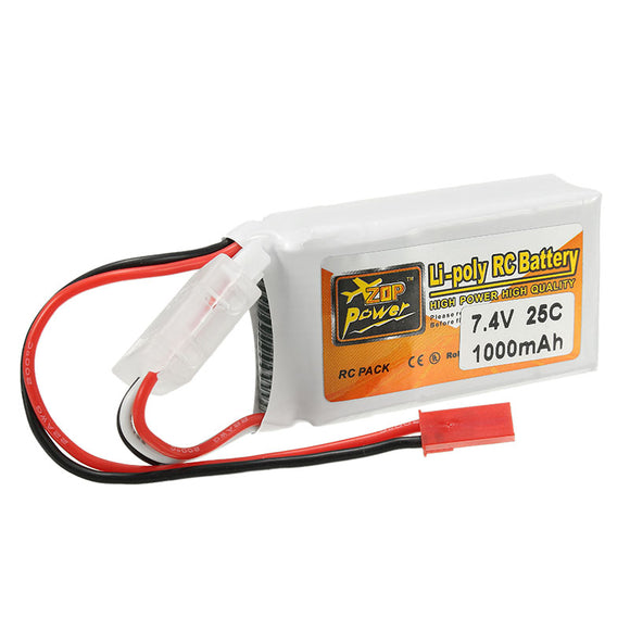 ZOP Power 7.4V 1000mAh 25C 2S Lipo Battery JST Plug For RC Models