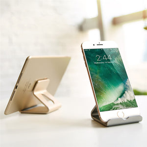 Universal Portable Aluminum Desktop Stand Holder Dock Mount for iPhone 7 Samsung Xiaomi Tablet PC