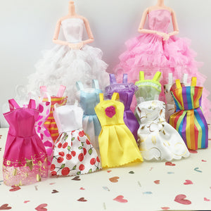 10PCS Beautiful Party Clothes Fashion Dress For Noble Doll Mixed Style