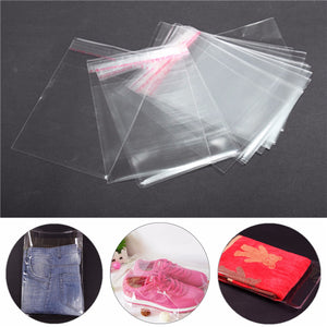 100Pcs A4 Clear Cellophane Display Bags Self Adhesive Seal Ring Plastic OPP