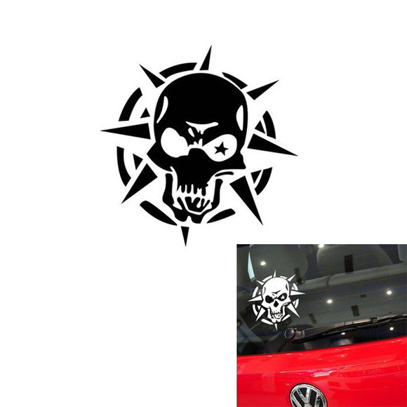 Barbed Skull Car Sticker Reflective Devil Totem Decal for Car Body Door 14*14cm