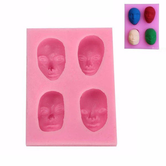 Men's Face Silicone Fandant Mold Chocolate Polymer Clay Mould