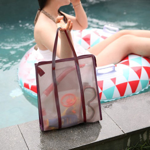 Honana HN-174 Waterproof PVC Bathroom Cosmetic Bags Swimming Net Travel Makeup Transparent