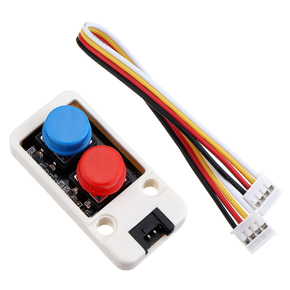 Mini Dual Push Button Switch Unit with GROVE Port Cable Connector Compatible with FIRE /M5GO ESP32 Micropython