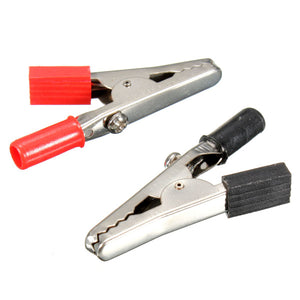 2 pcs Alligator Clip to 4mm Banana Female Jack Test Adapter 55mm