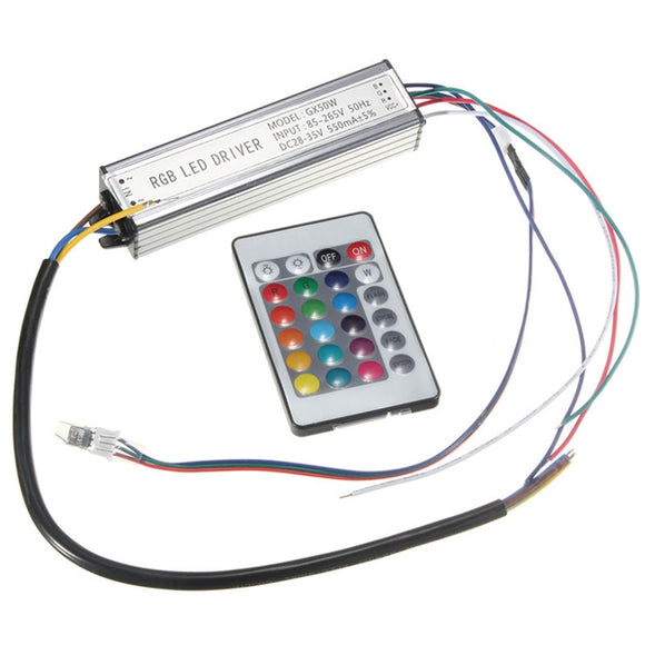 50W Waterproof Driver Transformer Power Supply Remote Controller For RGB LED Chip Light Lamp