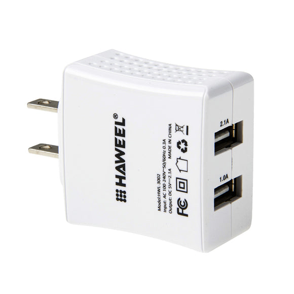 HAWEEL 3.1A Dual USB Charging Ports Universal Charger Plug Adapter US Plug