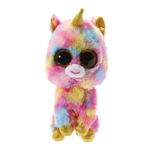 Cute Color unicorn TY Beanie Boos Plush Stuffed Toys Glitter Eyes (6 inch)