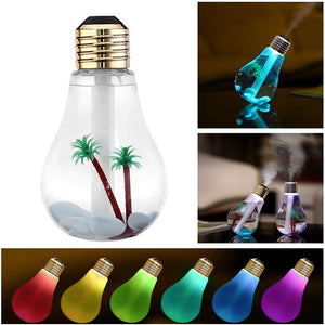 Portable E27 LED Bulb Humidifier Colorful Lights USB Diffuser Air Purifier Gift