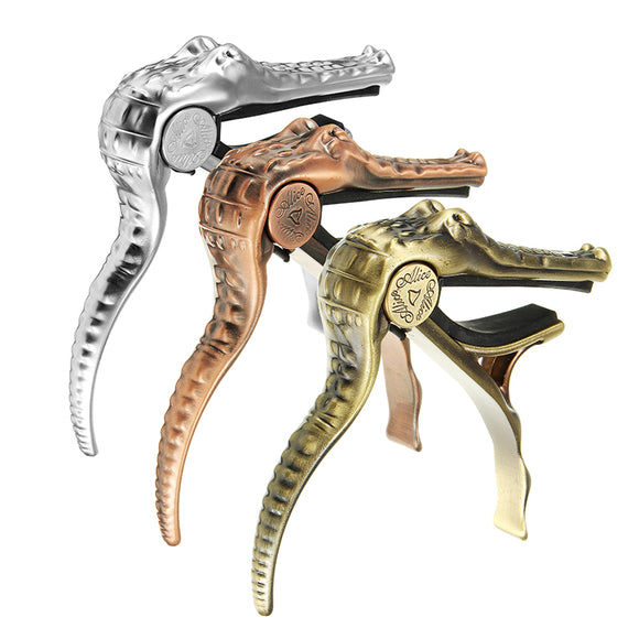 Alice Crocodile Style Zinc Alloy Guitar Capo for Folk Wood Guitar Electric Guitar