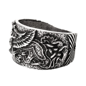 Punk Gothic Zinc Alloy Dragon Symbol of Norse Viking Warriors Ring for Men