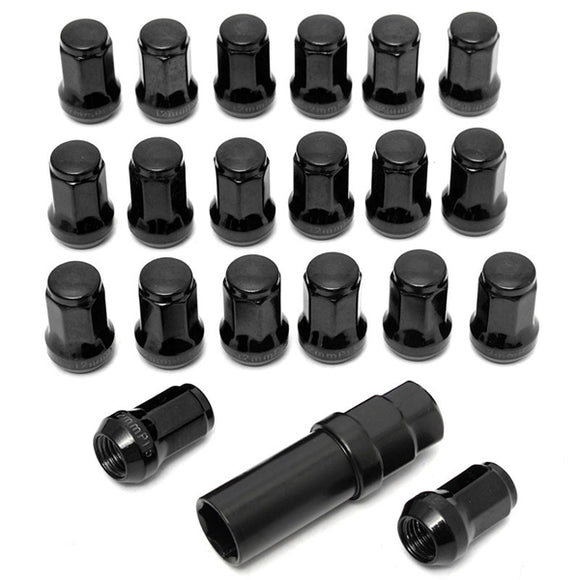 20Pcs M12x1.5 Steel Car Wheels Rims Lug Nuts With Key Extended Tuner Lock Kit