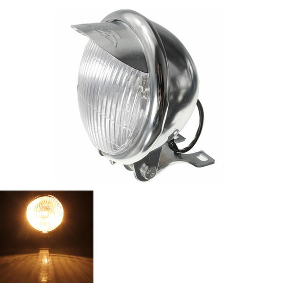 Chrome Shiny Round Motorcycle Motor Bike Autocycle Headlight 12V