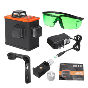 12 Line 360 Laser Level Wall Bracket Li-Ion Self-Leveling Green Light Measure