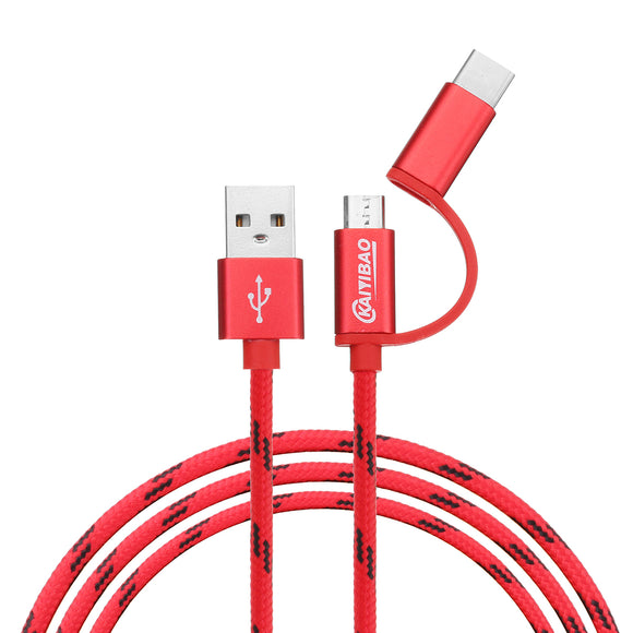 Bakeey 2.1A 2in1 Micro Type C USB Fast Charging Data Cable 1m For Samsung S8 S7 S6 Xiaomi 6 Redmi