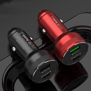 Bakeey 2.4A Dual USB Ports VOOC 3.0 Flash Charging LED Light Car Charger For OPPO R11 R15 R17 HUAWEI XIAOMI S10 S10+