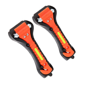 Car Emergency Safety Hammer Life-Saving Escape Tool 2Pcs with Double-sided Fluorescent Strip