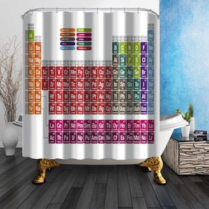 180x180cm Creative Periodic Table of Elements Shower Curtain Polyester Bathroom Decor