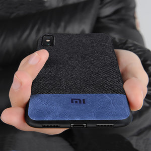 Bakeey Luxury Fabric Splice Soft Silicone Edge Shockproof Protective Case For Xiaomi Mi8 Pro / Xiaomi Mi8 Explorer Edition