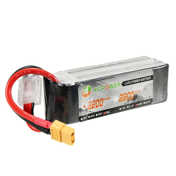 XF Power 14.8V 2200mAh 60C 4S Lipo Battery XT60 Plug for Feilun FT011 RC Boat