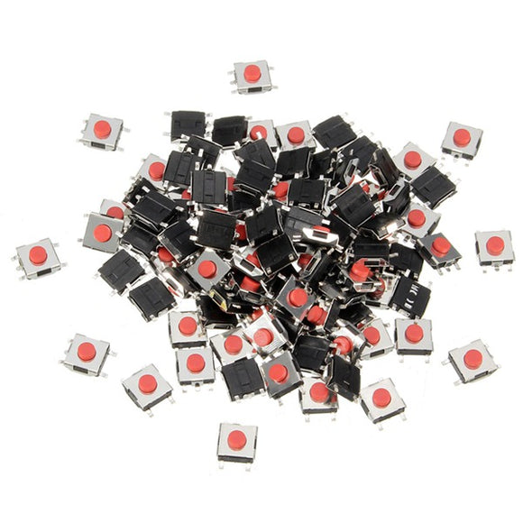 100Pcs 5 Pin Tactile Push Button Switch Tact Switch 6 X 6 X 3.1mm SMD