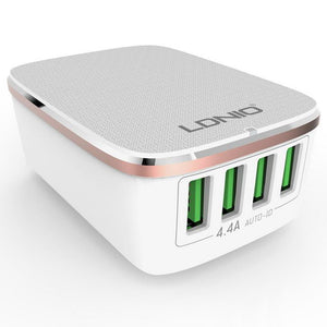 LDNIO 4 USB Ports 4.4A Fast Charger EU Plugs Charger For iphone 8 8 Plus iphone X Xiaomi Samsung