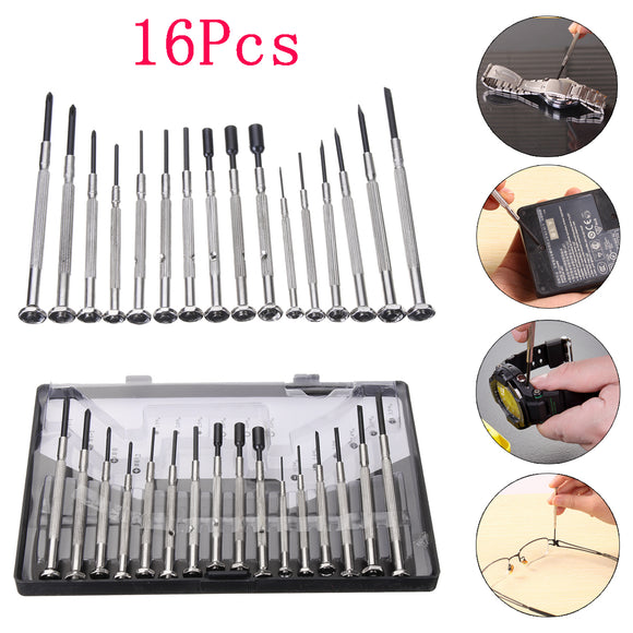 16Pcs Precision Mini Hex Screwdriver Set Electronic Micro Hobby Jeweler Watch Repair Tool