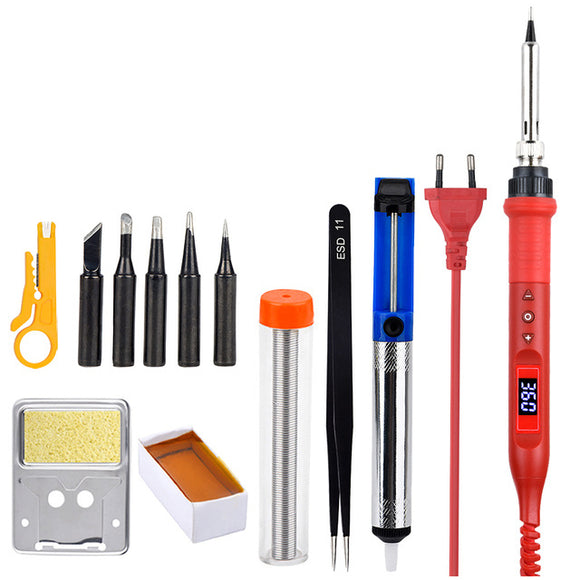 JCD 908U 100W Soldering Iron Tool Kit 220V/110V 180~500/356~932 Adjustable Temperature LCD Soldeing Station Welding Repair Tools wiht Soldering Sucker Holder Solder Tips