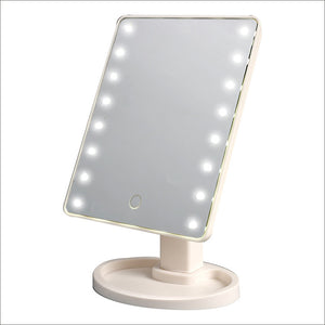 Touch Screen Cosmetic Mirror 16 LED Light Makeup Tool Adjustable 360 Degree Rotation Vanity Mirrors