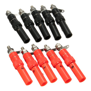 DANIU 50 Pairs 4mm Terminal Banana Plug Socket Jack Connectors Instrument Light Tools Black and Red