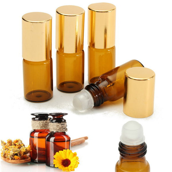 Mini Size Bottle 3ML Essential Oil Amber Glass Vials with Orifice and Cap